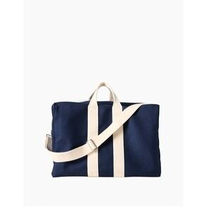 Gap × Victoria Beckham Navy Blue Canvas Weekend Duffel Bag Travel Tote NEW